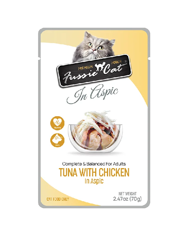 Fussie Cat Pouch Tuna with Chicken in Aspic Wet Cat Food 2.47oz